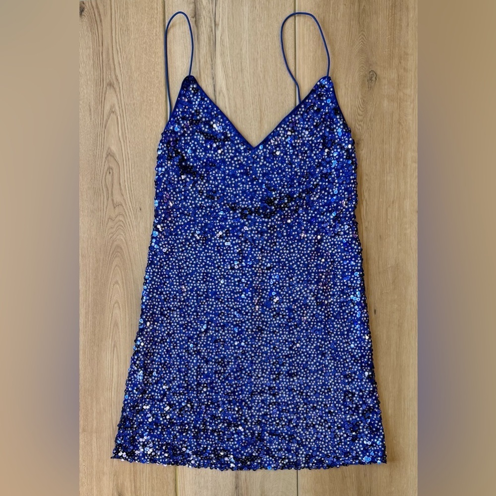NWT Lulus Purple-Blue Sequined Mini Dress Size S